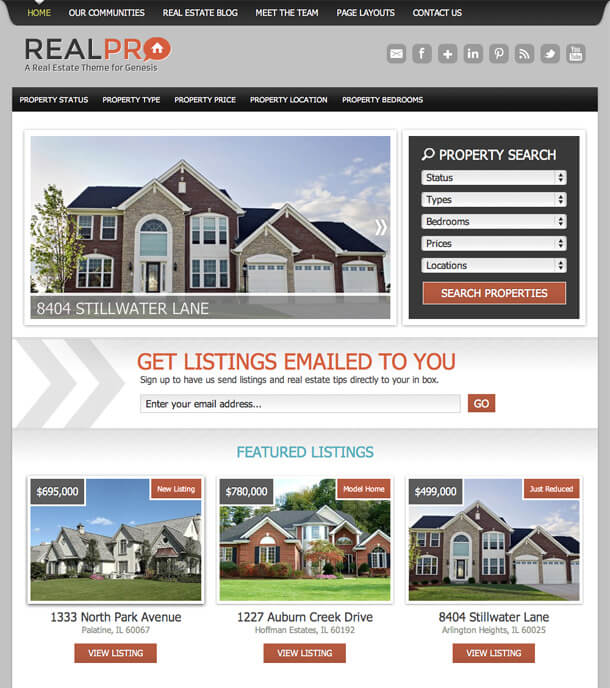 Best Real Estate WordPress Theme - Property Listings
