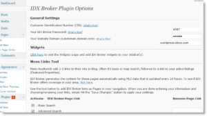 IDXbroker WordPress plugin pages blog