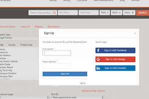 Facebook social logins for idx broker