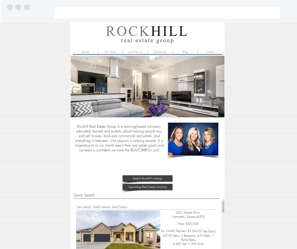 RockHill Real Estate Group Wix Real Estate Site with IDX Broker