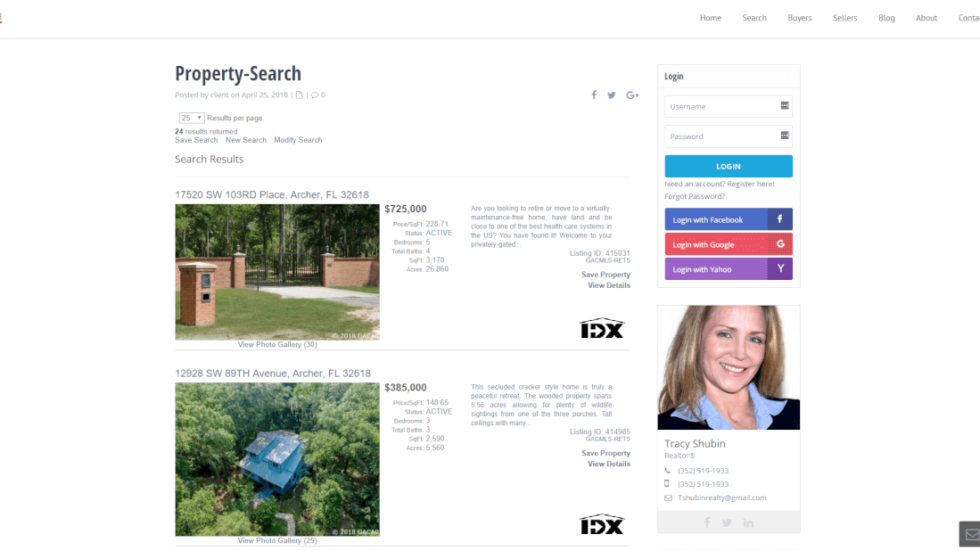 tracy shubin realty wpresidence wordpress idx broker site setup