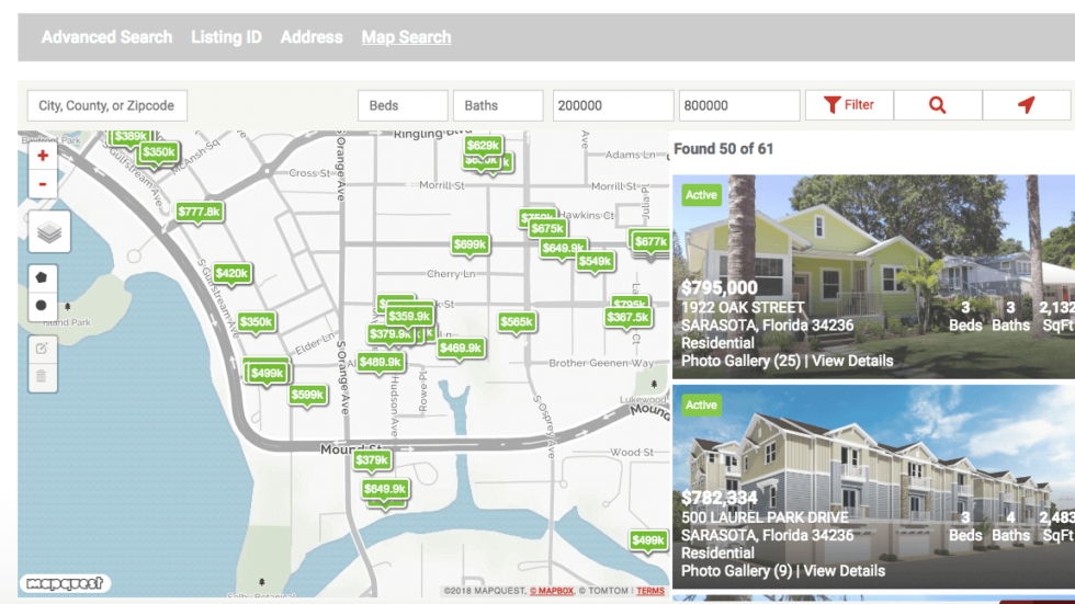Best map search for IDX Broker