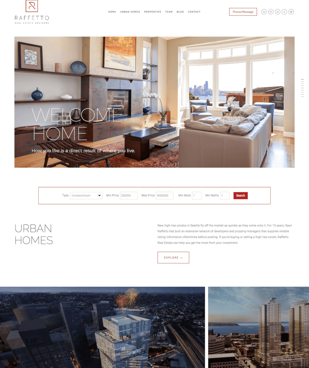 SquareSpace real estate website for Raffetto