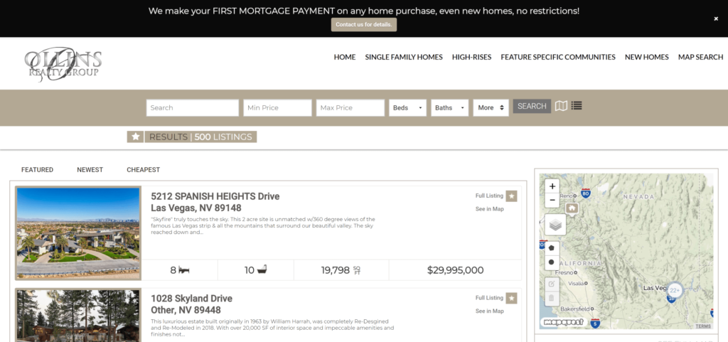 Ollins Realty Group Results Page