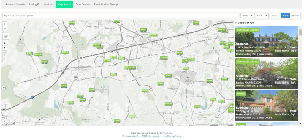 Radius Real Estate Map Search