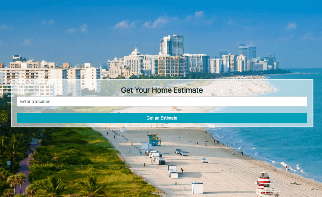 First screen for home valuations in Seller Leads
