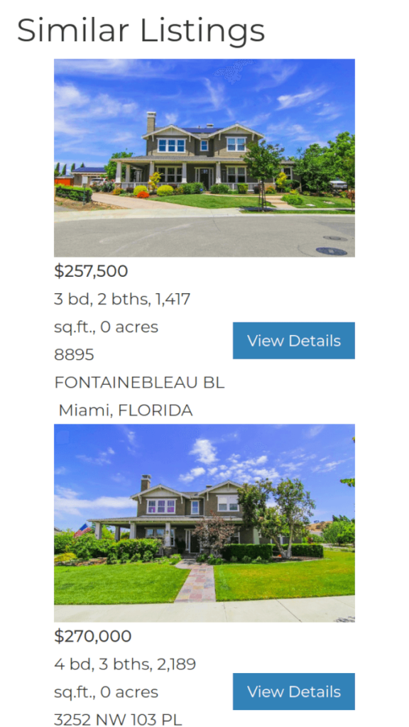 Similar listings on mobile