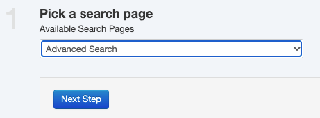 Pick a search page for the saved link