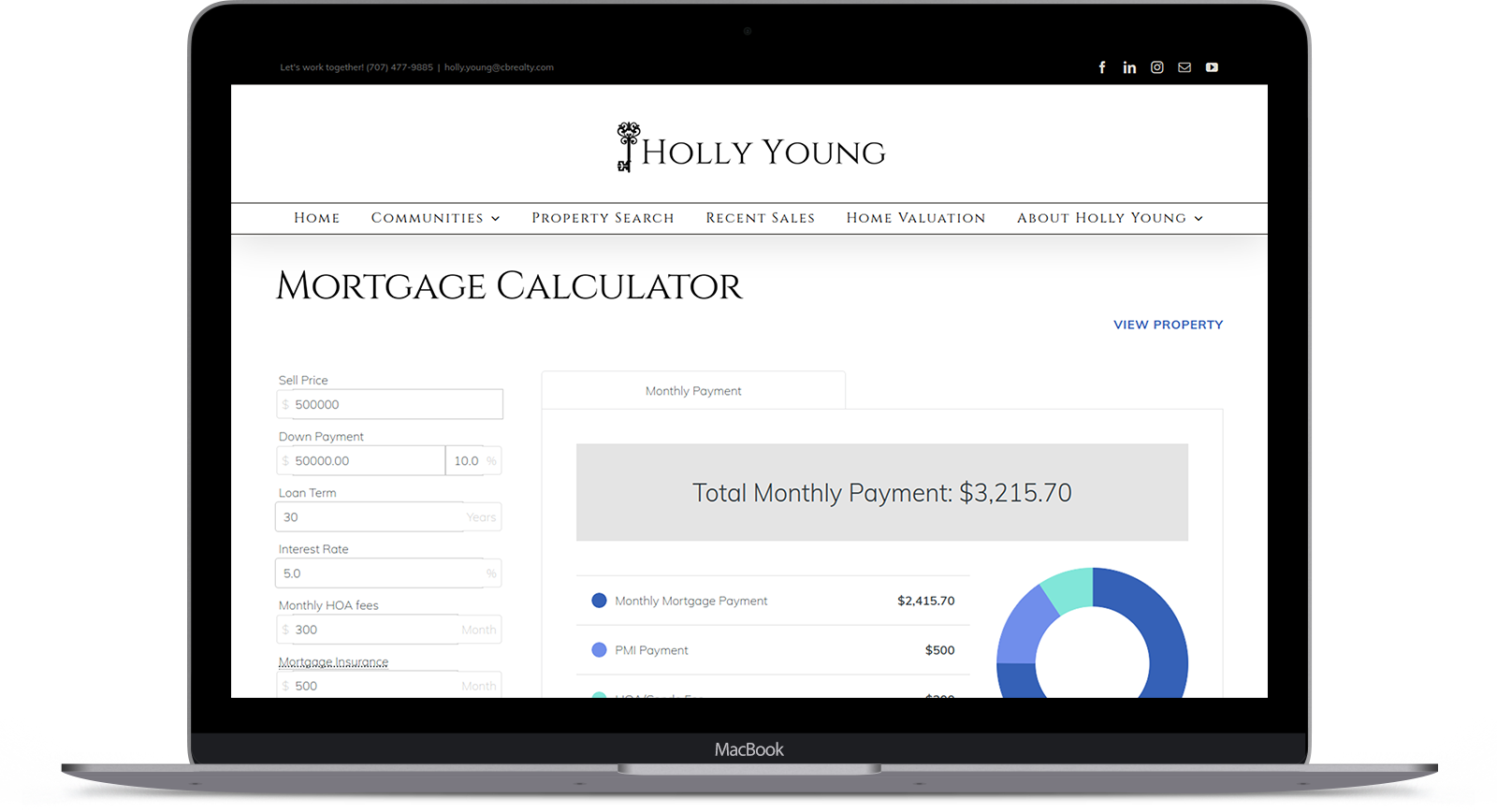 macbook mockup mortgage page holly young