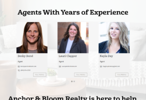 Anchor & Bloom Realty Agents Carousel Widget