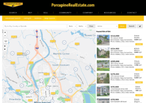 Porcupine Real Estate Compact Map Search