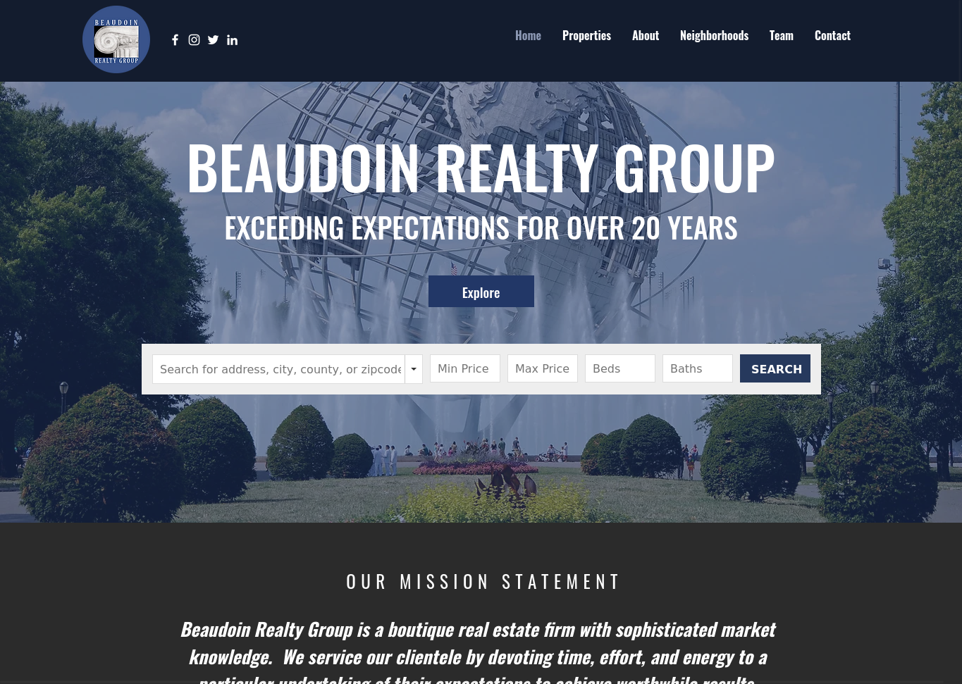 Beaudoin Realty Group Wix Idx Connect