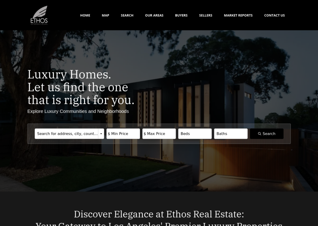 Ethos Real Estate One Click Website Astra