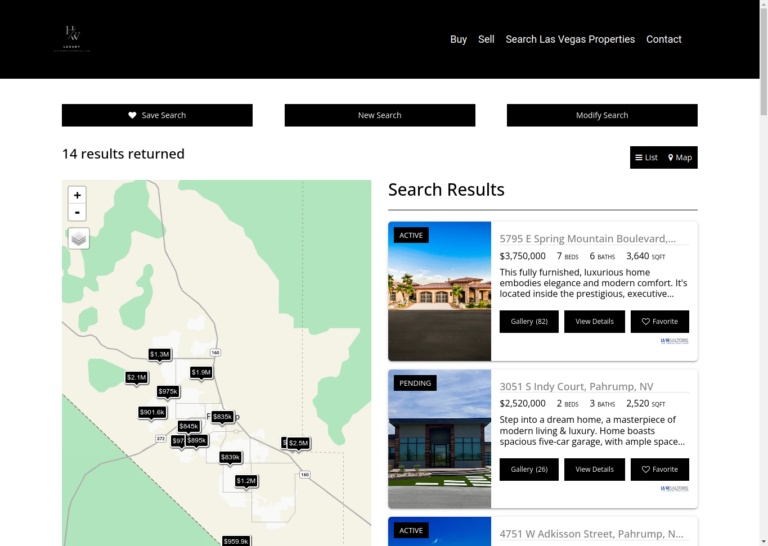 Denver Results with IDXColors to style the IDX buttons and Map pin colors