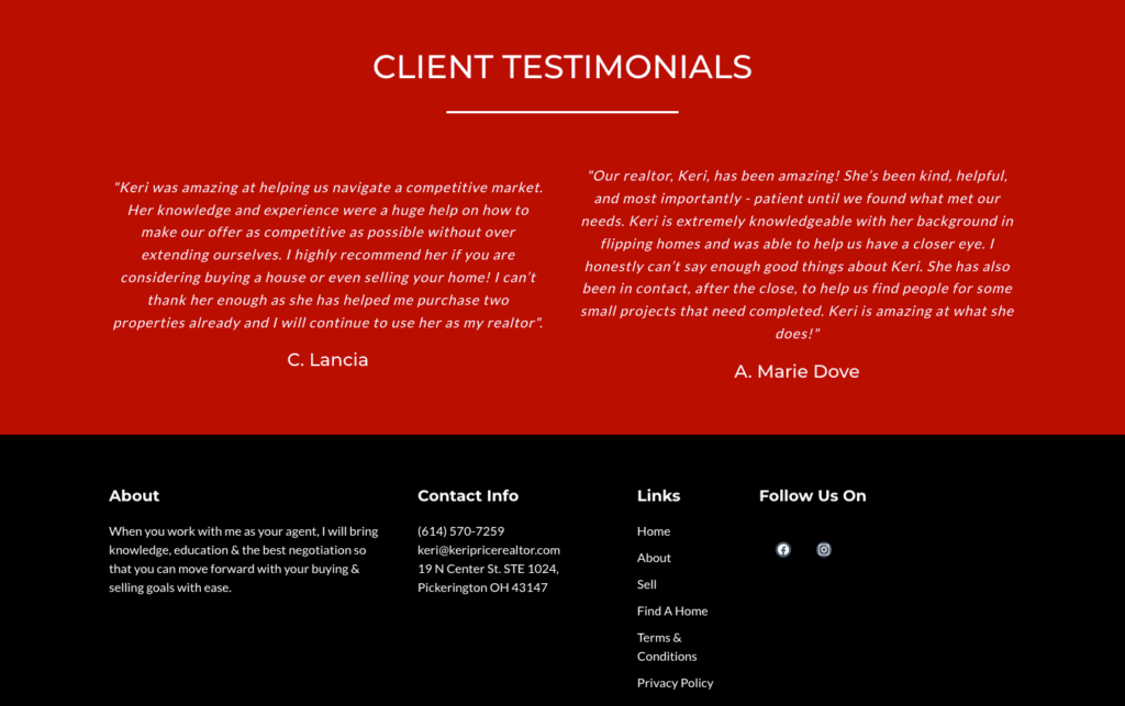 Keri Price Testimonials