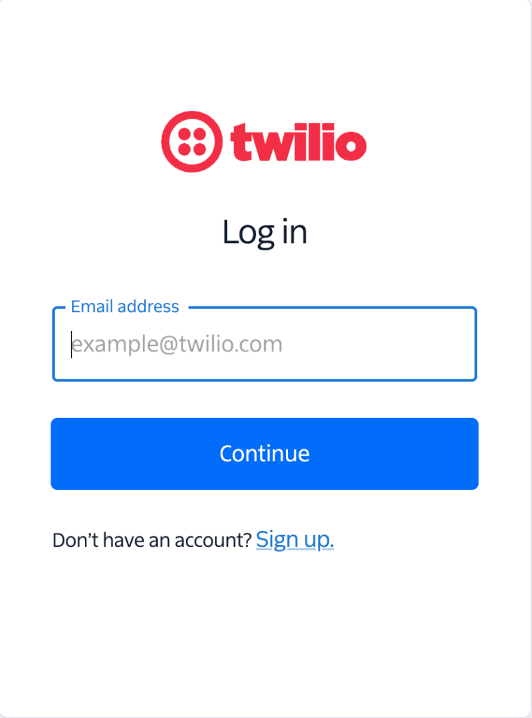 Twilio Powered App Twilio Login